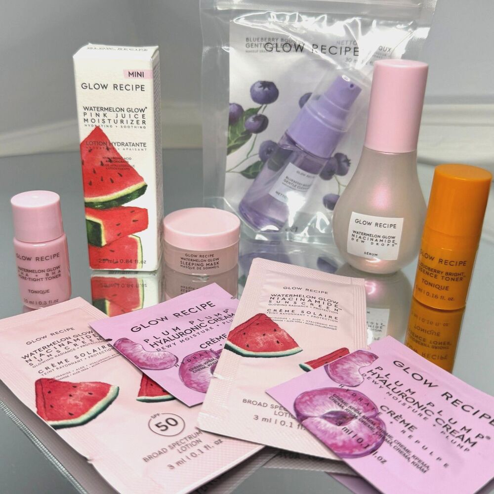 glow recipe bundle new 10pc | dew drops watermelon blueberry plum cloudberry